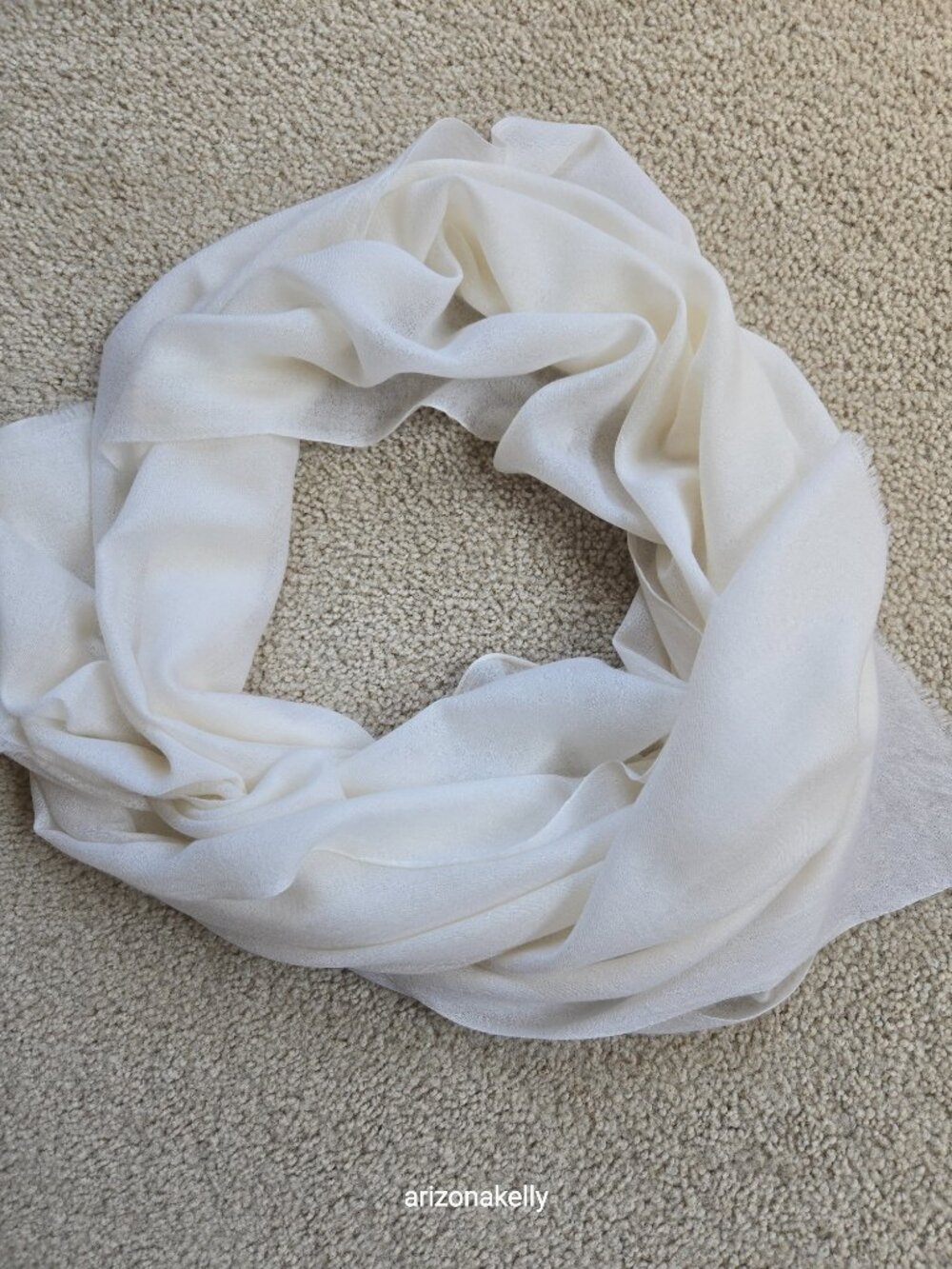 Restoration Hardware Cashmere Ivory Scarf Lightweight - Picture 5 of 10
